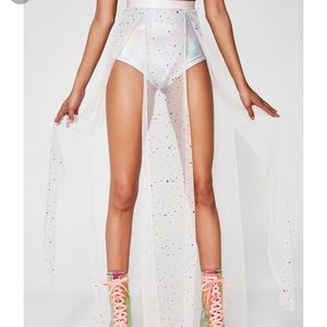 Club Exx Star girl sheer maxi skirt RAVEWEAR